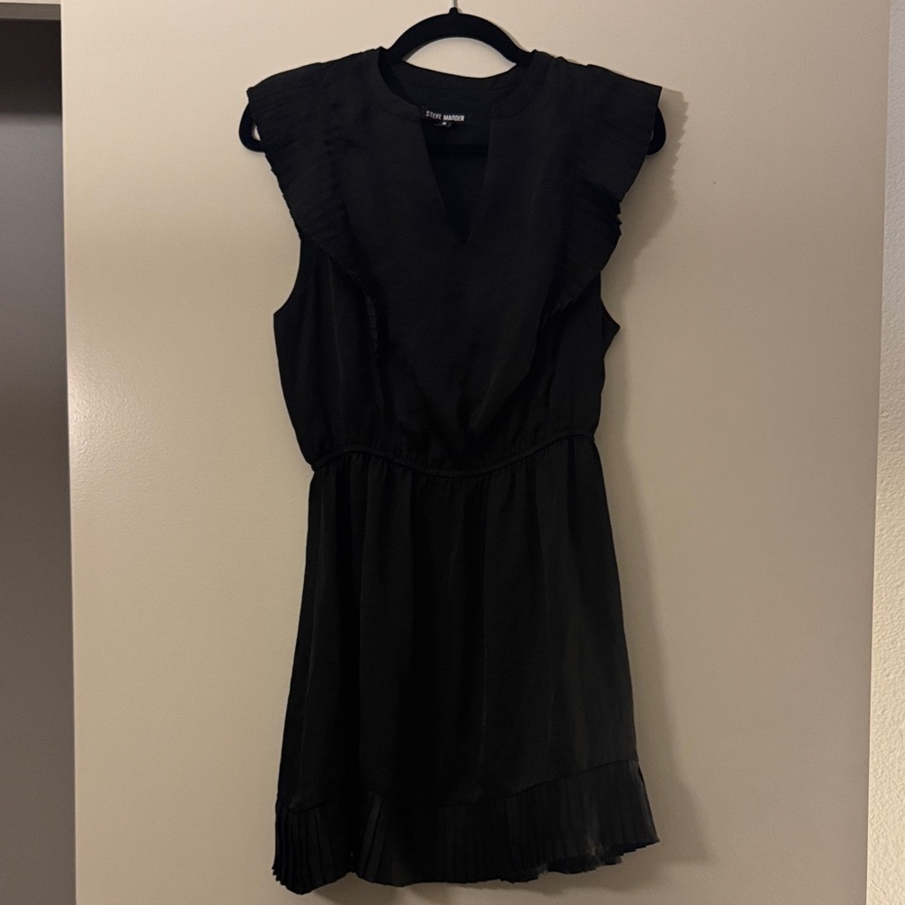 Steve Madden Black Ruffle Mini Dress